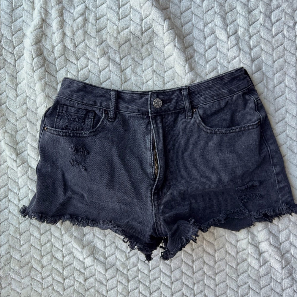 PAC sun high rise festival black shorts 26 distressed
